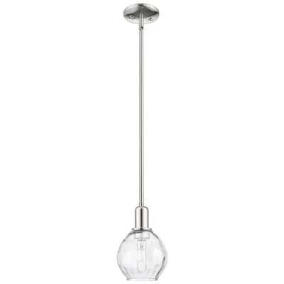 Innovations Lighting Arcadia Waverly 6"w Polished Nickel Stem Mini Pendant W/ Clear Shade