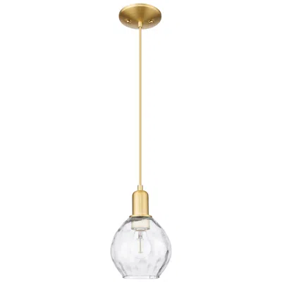 Innovations Lighting Arcadia Waverly 6"w Satin Gold Cord Hung Mini Pendant With Clear Shade