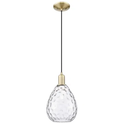 Innovations Lighting Arcadia Waverly 8"w Brass Cord Hung Mini Pendant With Clear Shade