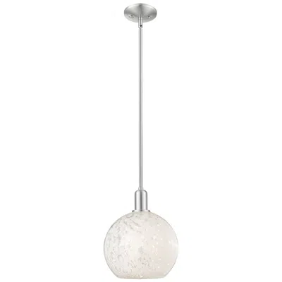 Innovations Lighting Arcadia White Mouchette 10"w Brushed Nickel Stem Hung Mini Pendant