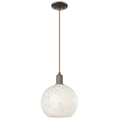 Innovations Lighting Arcadia White Mouchette 10"w Oil Rubbed Bronze Cord Hung Mini Pendant