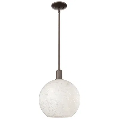 Innovations Lighting Arcadia White Mouchette 12"w Oil Rubbed Bronze Stem Hung Mini Pendant