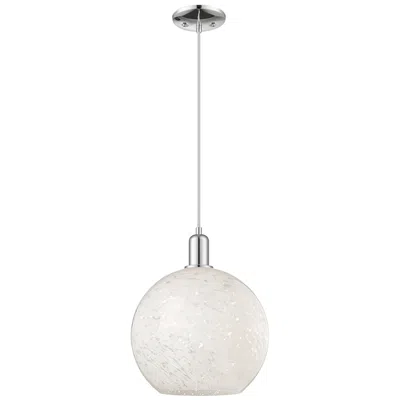 Innovations Lighting Arcadia White Mouchette 12"w Polished Chrome Cord Hung Mini Pendant