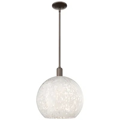 Innovations Lighting Arcadia White Mouchette 14"w Oil Rubbed Bronze Stem Hung Mini Pendant