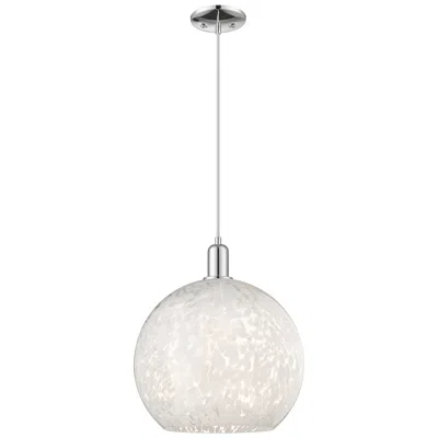 Innovations Lighting Arcadia White Mouchette 14"w Polished Chrome Cord Hung Mini Pendant