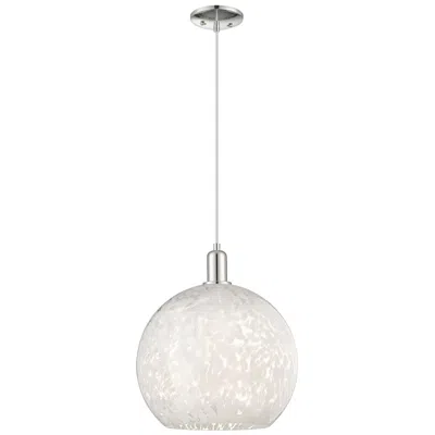 Innovations Lighting Arcadia White Mouchette 14"w Polished Nickel Cord Hung Mini Pendant