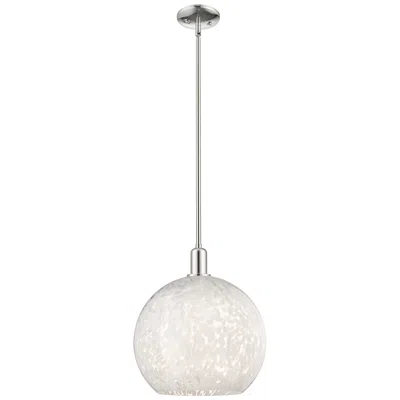 Innovations Lighting Arcadia White Mouchette 14"w Polished Nickel Stem Hung Mini Pendant