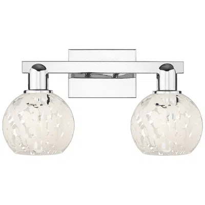 Innovations Lighting Arcadia White Mouchette 17" Wide 2 Light Polished Chrome Vanity Light