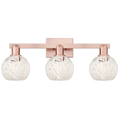 Innovations Lighting Arcadia White Mouchette 25" Wide 3 Light Antique Copper Vanity Light