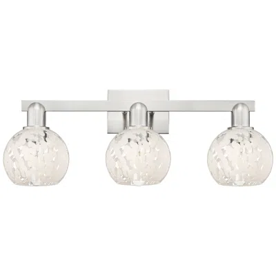 Innovations Lighting Arcadia White Mouchette 25"w 3 Light Brushed Satin Nickel Vanity Light