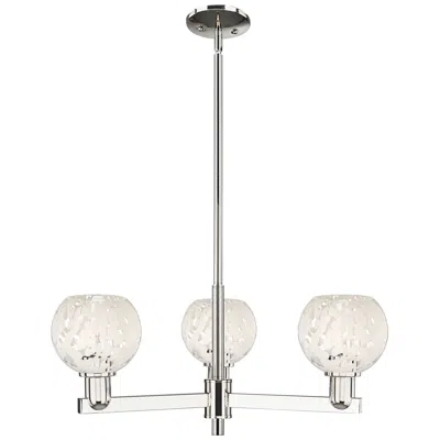 Innovations Lighting Arcadia White Mouchette 28"w 3 Light Polished Nickel Stem Chandelier