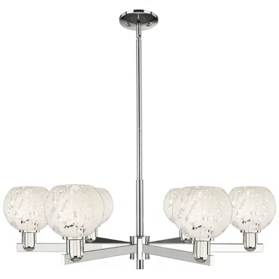 Innovations Lighting Arcadia White Mouchette 36"w 6 Light Polished Nickel Stem Chandelier