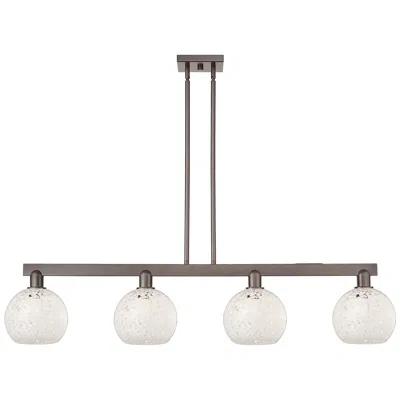 Innovations Lighting Arcadia White Mouchette 51"w 4 Light Oiled Bronze Stem Island Light