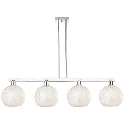 Innovations Lighting Arcadia White Mouchette 53"w 4 Light Chrome Stem Hung Island Light