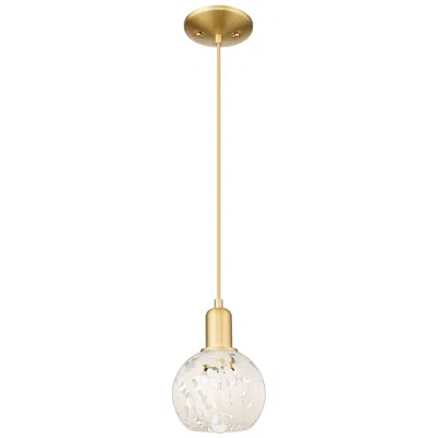 Innovations Lighting Arcadia White Mouchette 6" Wide Satin Gold Cord Hung Mini Pendant