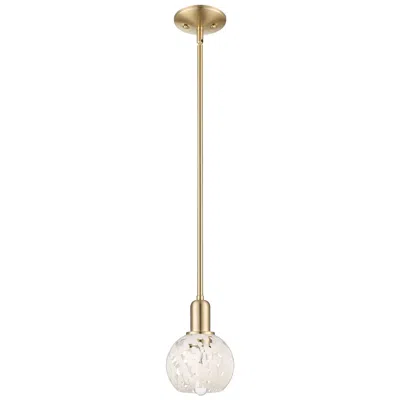 Innovations Lighting Arcadia White Mouchette 6"w Champagne Bronze Stem Hung Mini Pendant In Multi