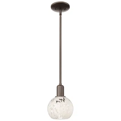 Innovations Lighting Arcadia White Mouchette 6"w Oil Rubbed Bronze Cord Hung Mini Pendant