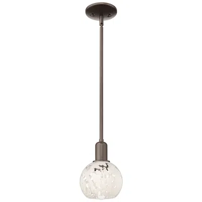 Innovations Lighting Arcadia White Mouchette 6"w Oil Rubbed Bronze Stem Hung Mini Pendant