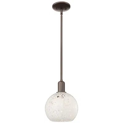 Innovations Lighting Arcadia White Mouchette 8"w Oil Rubbed Bronze Stem Hung Mini Pendant