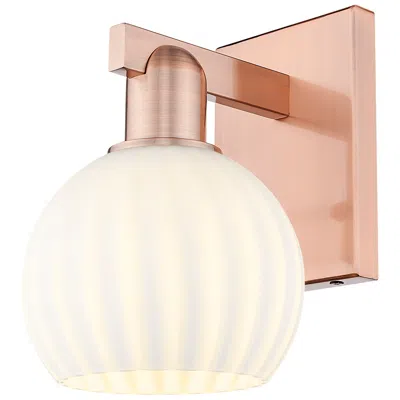 Innovations Lighting Arcadia White Venetian 10" High Antique Copper Sconce With