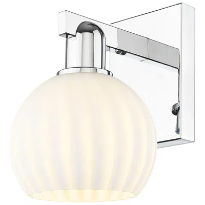 Innovations Lighting Arcadia White Venetian 10" High Polished Chrome Sconce With