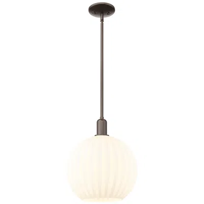 Innovations Lighting Arcadia White Venetian 12"w Oil Rubbed Bronze Stem Hung Mini Pendant