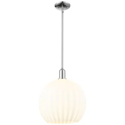 Innovations Lighting Arcadia White Venetian 14" Wide Polished Chrome Stem Hung Mini Pendant