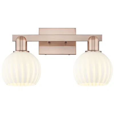 Innovations Lighting Arcadia White Venetian 17" Wide 2 Light Antique Copper Vanity Light