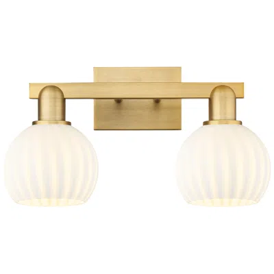 Innovations Lighting Arcadia White Venetian 17" Wide 2 Light Brushed Brass Vanity Light In Gold