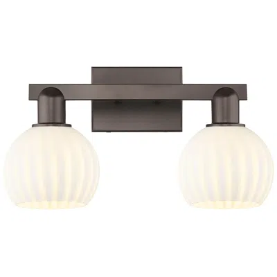 Innovations Lighting Arcadia White Venetian 17" Wide 2 Light Oil Rubbed Bronze Vanity Light