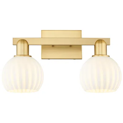Innovations Lighting Arcadia White Venetian 17" Wide 2 Light Satin Gold Vanity Light With
