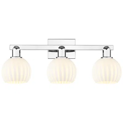 Innovations Lighting Arcadia White Venetian 25" Wide 3 Light Polished Chrome Vanity Light In Multi