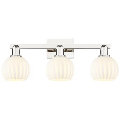Innovations Lighting Arcadia White Venetian 25" Wide 3 Light Polished Nickel Vanity Light In Silver