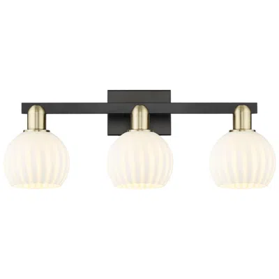 Innovations Lighting Arcadia White Venetian 25"w 3 Light Black Antique Brass Vanity Light