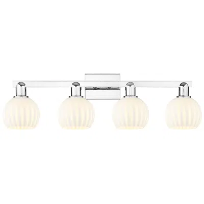 Innovations Lighting Arcadia White Venetian 33" Wide 4 Light Polished Chrome Vanity Light