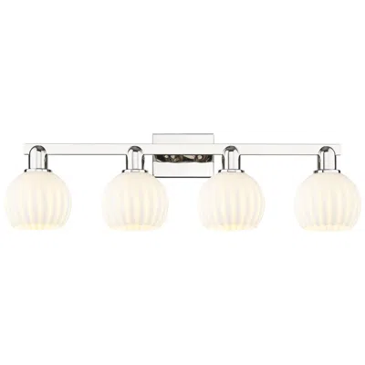 Innovations Lighting Arcadia White Venetian 33" Wide 4 Light Polished Nickel Vanity Light
