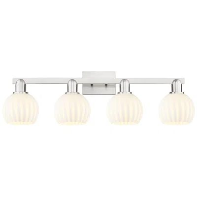 Innovations Lighting Arcadia White Venetian 33"w 4 Light Brushed Satin Nickel Vanity Light