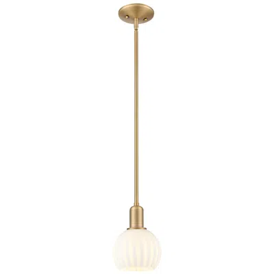 Innovations Lighting Arcadia White Venetian 6" Wide Brushed Brass Stem Hung Mini Pendant