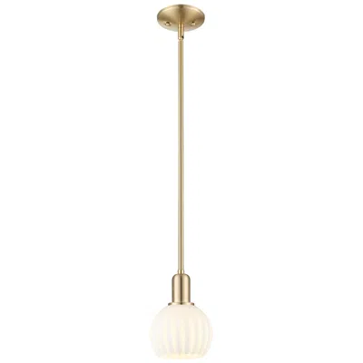 Innovations Lighting Arcadia White Venetian 6" Wide Champagne Bronze Stem Hung Mini Pendant