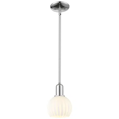 Innovations Lighting Arcadia White Venetian 6" Wide Polished Chrome Stem Hung Mini Pendant
