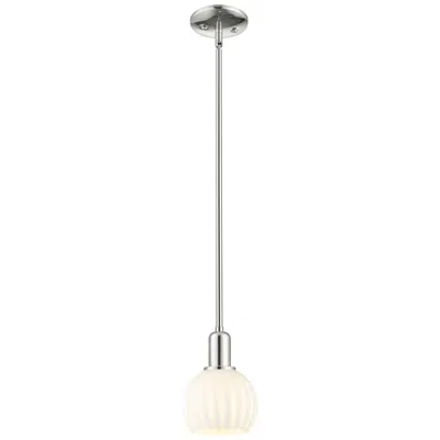 Innovations Lighting Arcadia White Venetian 6" Wide Polished Nickel Stem Hung Mini Pendant