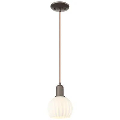 Innovations Lighting Arcadia White Venetian 6"w Oil Rubbed Bronze Cord Hung Mini Pendant