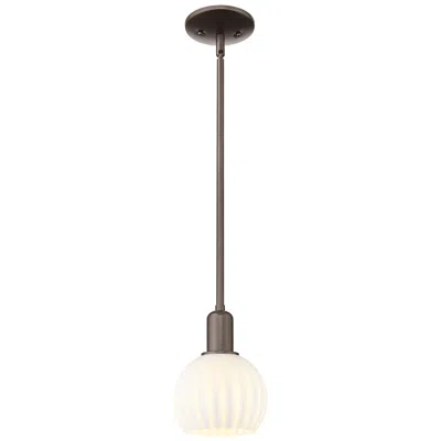 Innovations Lighting Arcadia White Venetian 6"w Oil Rubbed Bronze Stem Hung Mini Pendant