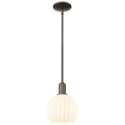 Innovations Lighting Arcadia White Venetian 8"w Oil Rubbed Bronze Stem Hung Mini Pendant