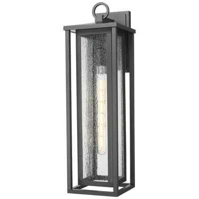 Innovations Lighting Ashland 23" Matte Black Coastal Outdoor Sconce With Seeded Glass