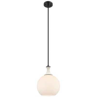 Innovations Lighting Astor 10"w Black And White Rope Stem Mini Pendant W/ White Shade
