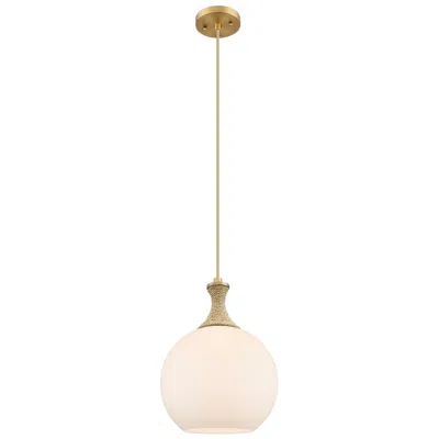 Innovations Lighting Astor 10"w Brass And Brown Rope Cord Mini Pendant W/ Matte White Shade