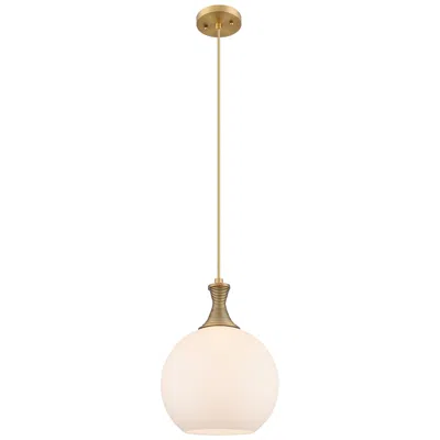Innovations Lighting Astor 10"w Brushed Brass Metal Cord Mini Pendant With Matte White Shade