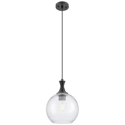 Innovations Lighting Astor 10"w Matte Black And White Rope Cord Mini Pendant W/ Seedy Shade
