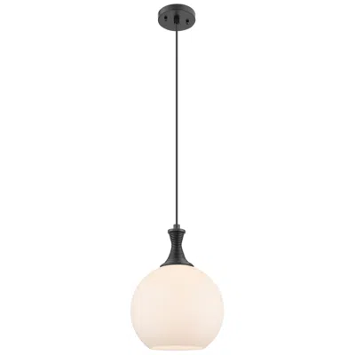 Innovations Lighting Astor 10"w Matte Black Metal Cord Mini Pendant With Matte White Shade
